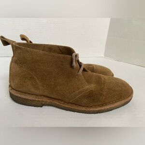 Rhode Chukka Boots Shoes Leather Mens Tan Round Toe Brown Chocolate Sz 10